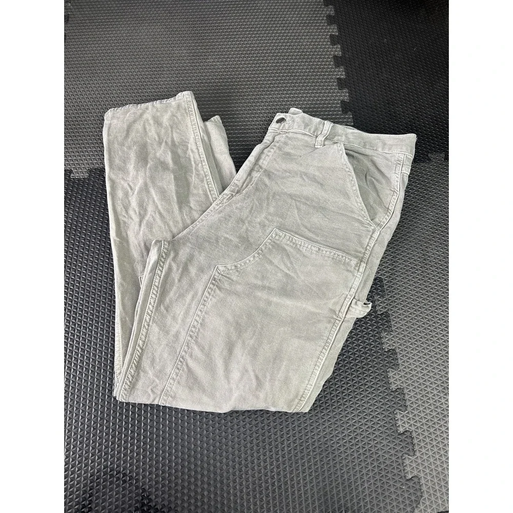 Old Navy Men's 38x30 Gray 90s Straight Carpenter Work Pants Utility Pockets